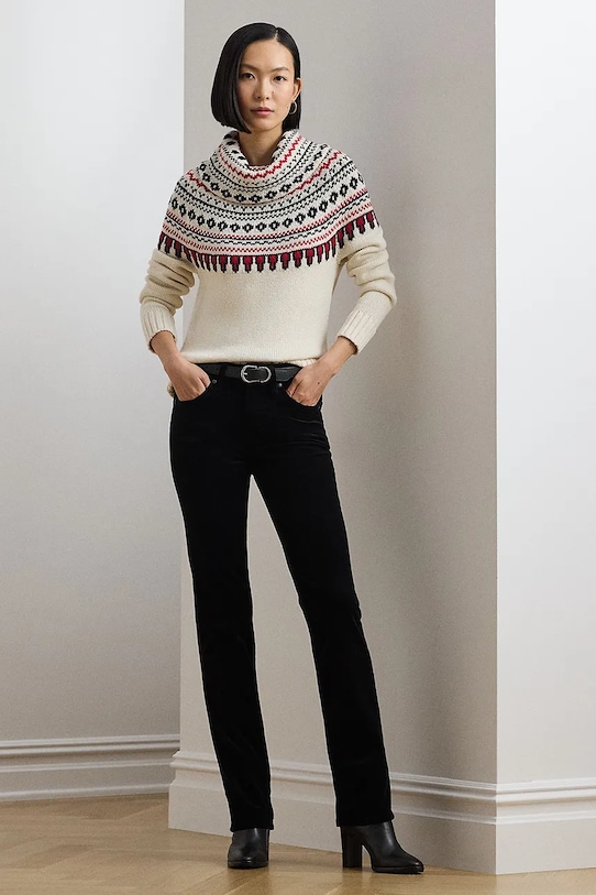 Menčestrové nohavice Lauren Ralph Lauren 200881935001 čierna AW25