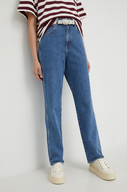 Wrangler jeansy Mom Straight Winter Hue Planet friendly niebieski W27M16Z18