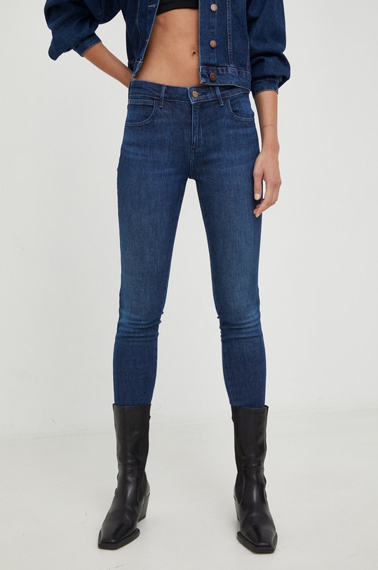 Wrangler jeansy Skinny Footloose Planet friendly granatowy W28KXRX14