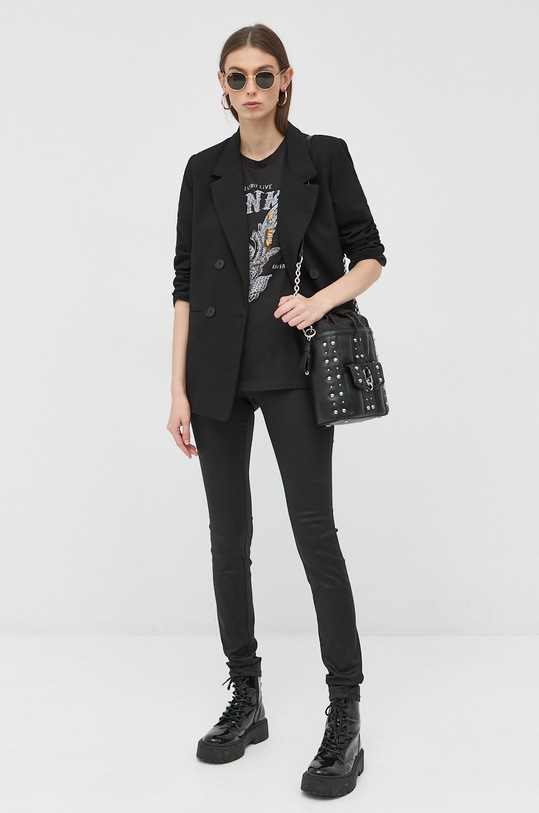 Kalhoty Morgan PALACE.NOIR černá AW22