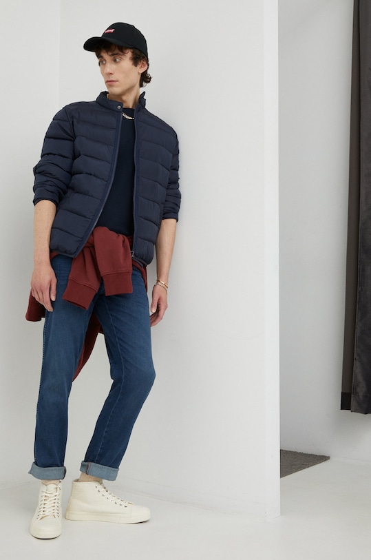 Wrangler jeansy Texas Slim Silkyway W12SCV39X granatowy AW22