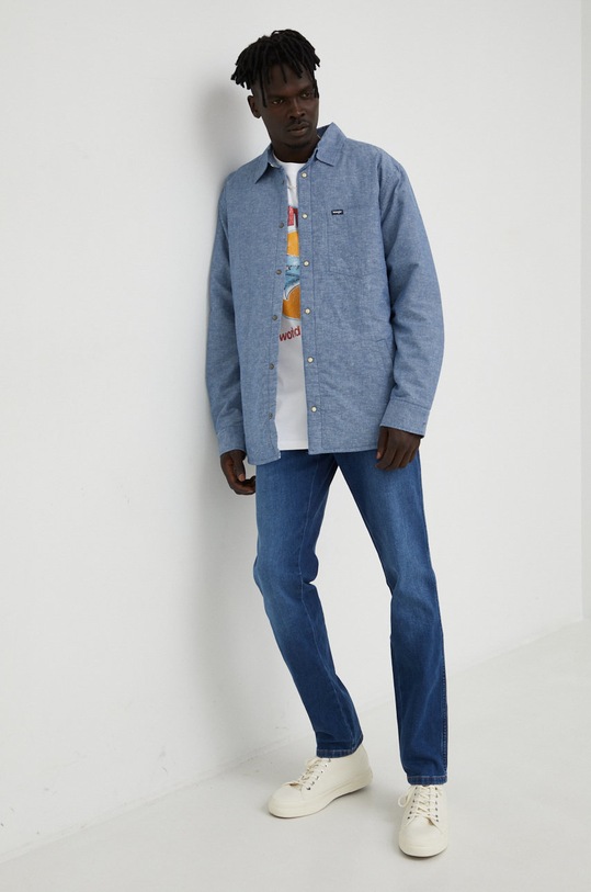 Džíny Wrangler Texas Taper Last Kiss W12T8626P námořnická modř AW22