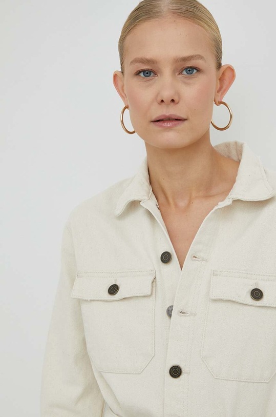 American Vintage kombinezon jeansowy beżowy SNOP182