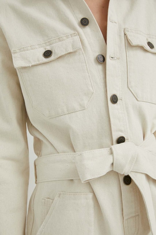 American Vintage kombinezon jeansowy SNOP182 beżowy