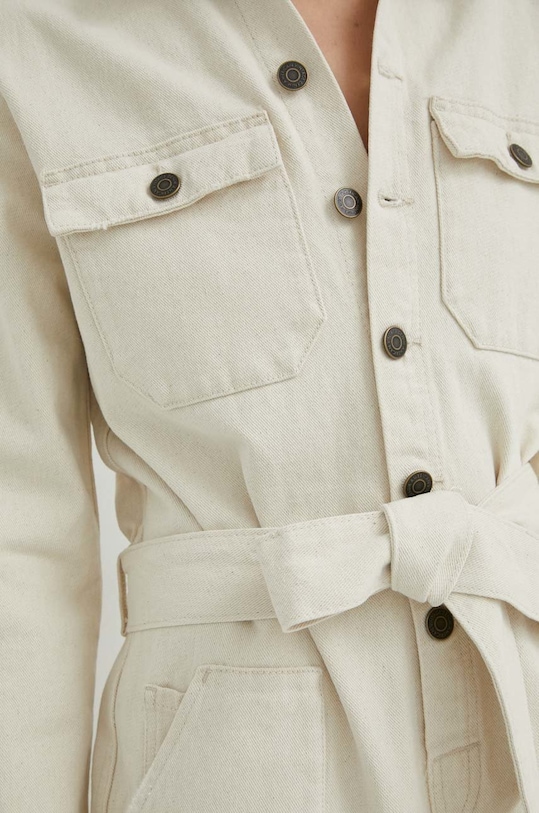 American Vintage kombinezon jeansowy SNOP182 beżowy