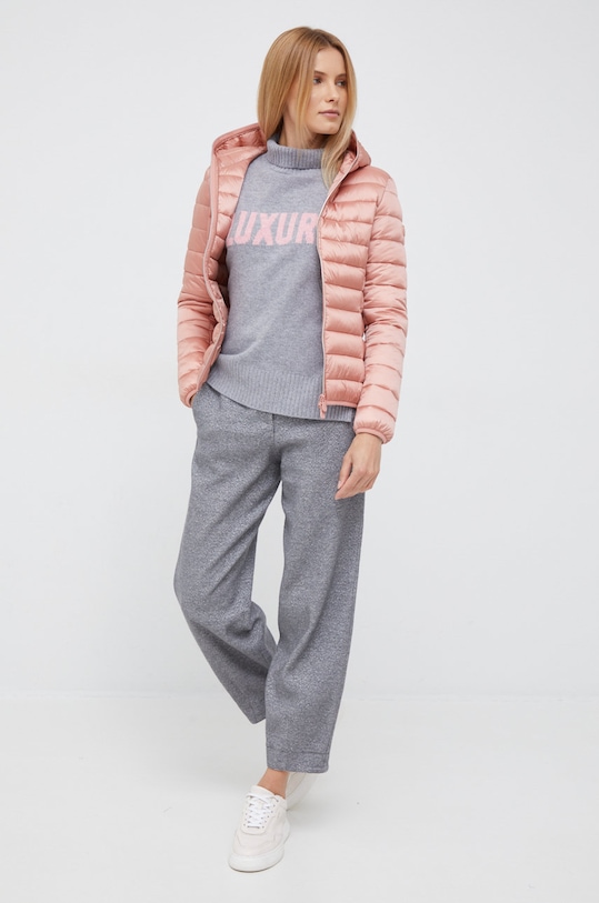 Emporio Armani spodnie z domieszką wełny dzianina szary H3NP23.C2106