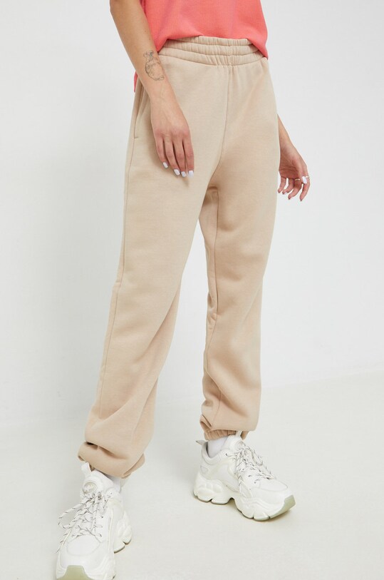 adidas Originals pantaloni de trening tricotaj bej HJ7865
