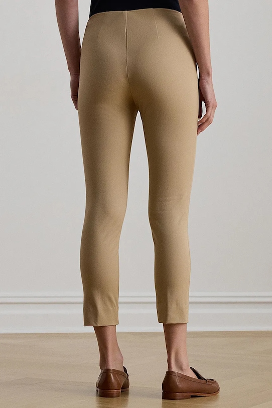 Lauren Ralph Lauren spodnie slim fit damskie z wiskozą 200631310018 beżowy SS26