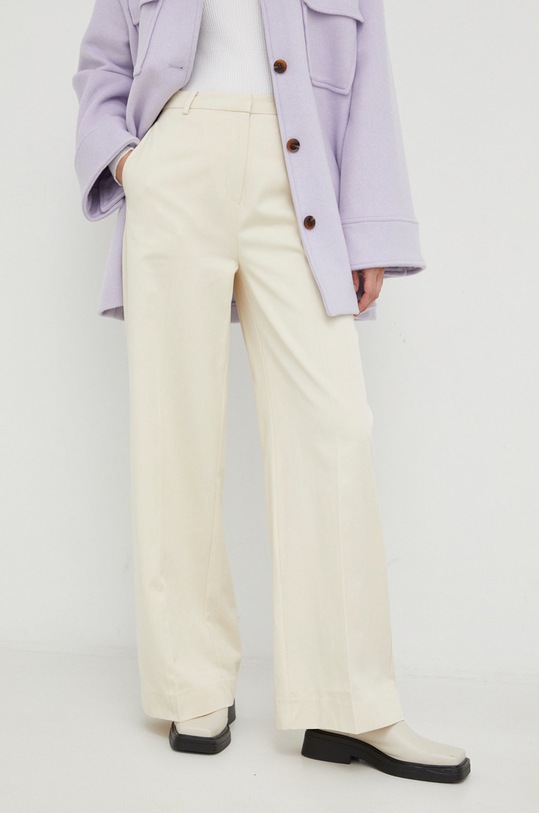 Панталони Samsoe Samsoe текстил бежов F22200067