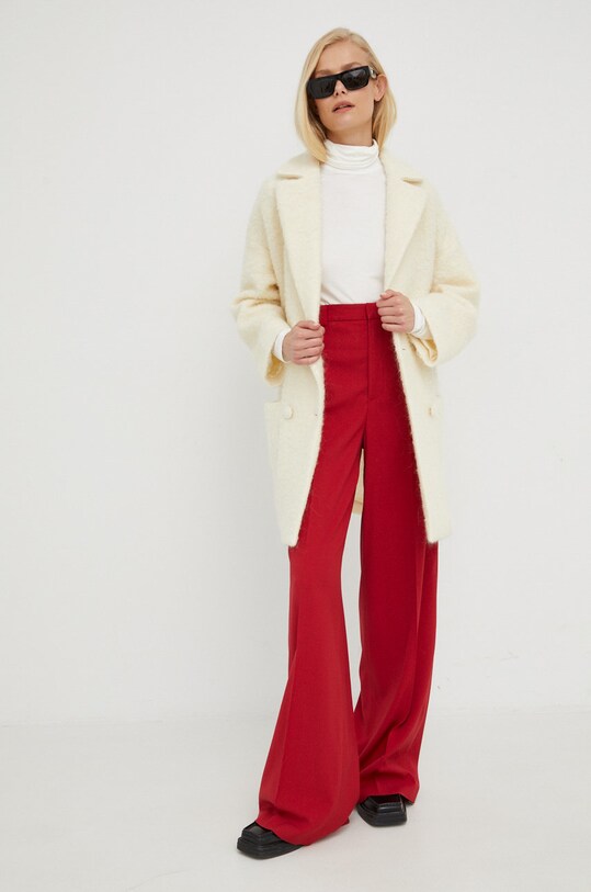 Red Valentino spodnie z domieszką wełny 1R3RBG00WBP czerwony AW22