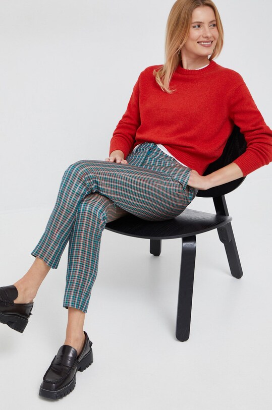 PS Paul Smith spodnie z domieszką lnu W2R.N264.J30915 zielony AW22