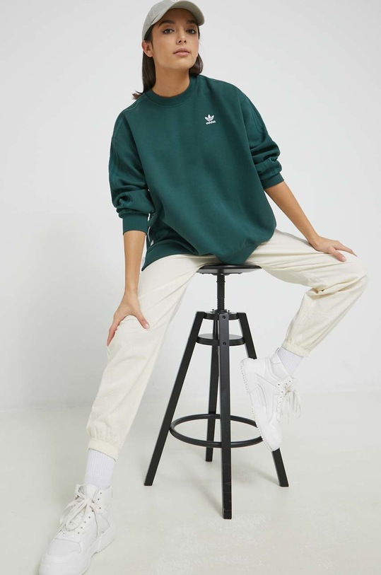 adidas Originals spodnie dresowe bawełniane HL9309 beżowy AW22