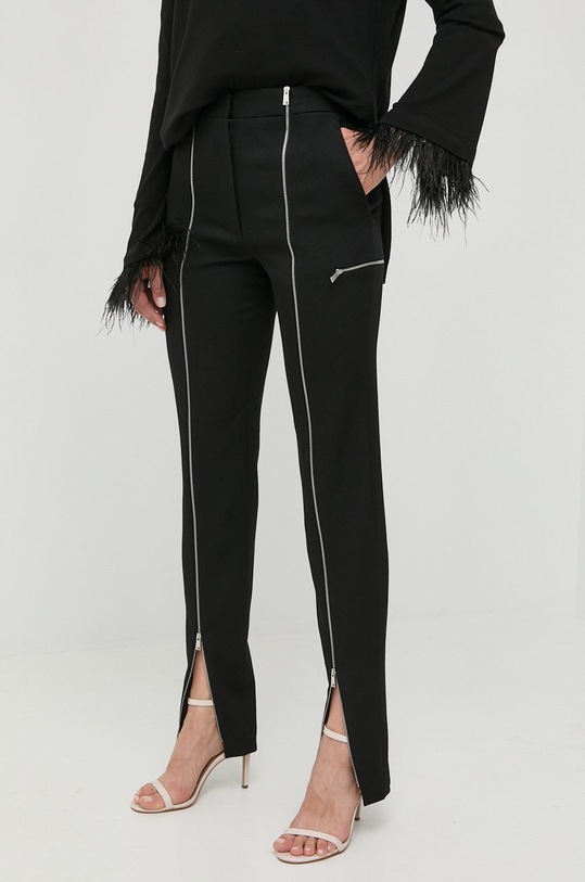 Victoria Beckham spodnie wełniane tkanina czarny 1322WTR003729C
