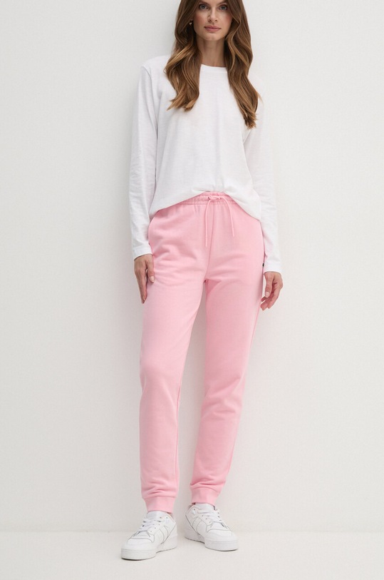 Lacoste pantaloni de trening tricotaj roz XF9216