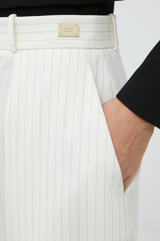 Hlače s primesjo volne Elisabetta Franchi bež PA01727E2