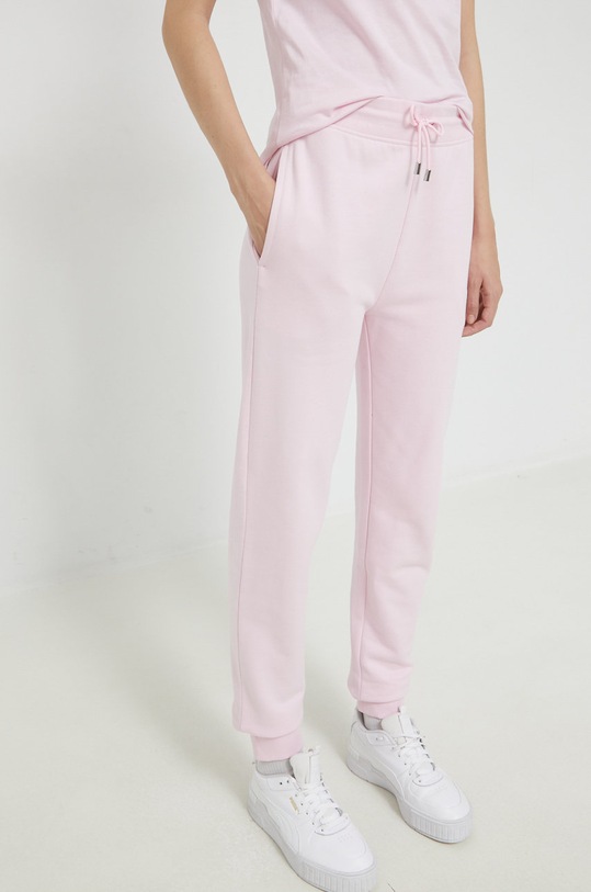 HUGO spodnie dresowe bawełniane bawełna różowy 50478226