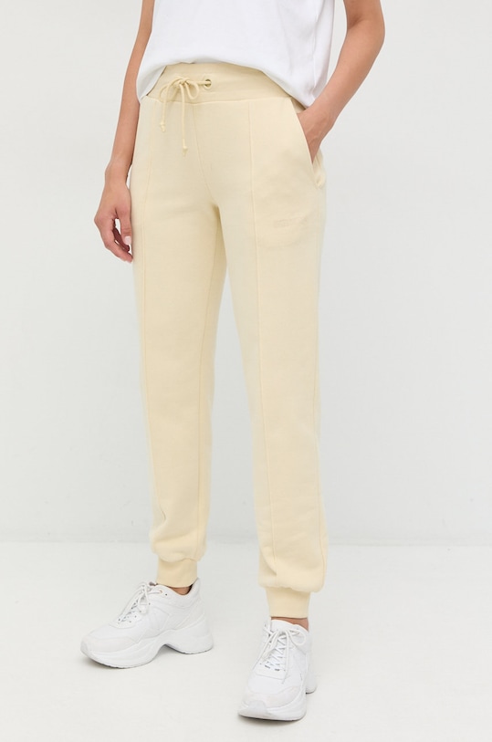 Patrizia Pepe pantaloni de trening din bumbac bumbac galben 2P1450.J079
