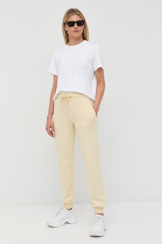 Patrizia Pepe pantaloni de trening din bumbac 2P1450.J079 galben AW22