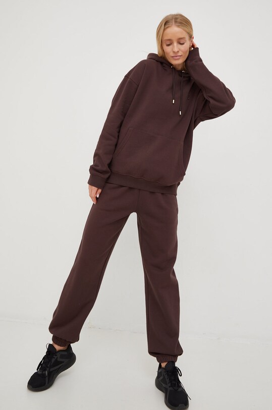 P.E Nation spodnie dresowe bawełniane 22PE3P078 brązowy AW22