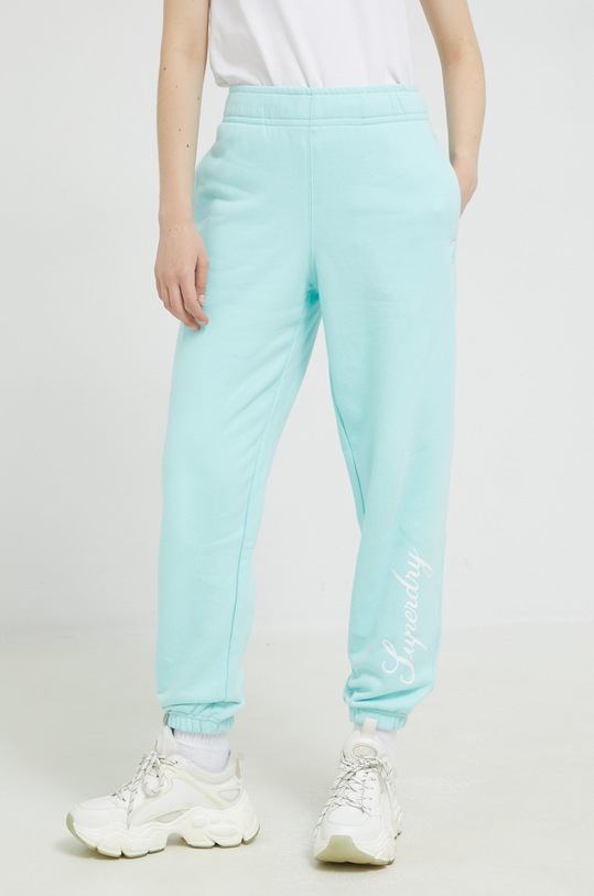 Superdry spodnie dresowe bawełniane W7010786A.DCN niebieski AW22