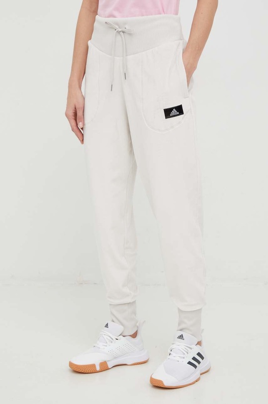 adidas pantaloni de trening cu elastan bej HC8818