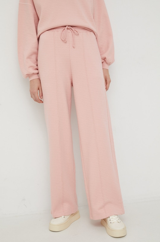 American Vintage pantaloni de trening tricotaj roz ELLA05AH22