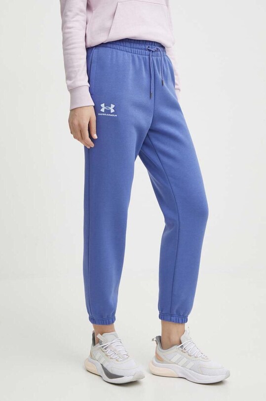 Under Armour pantaloni de trening tricotaj albastru 1373034