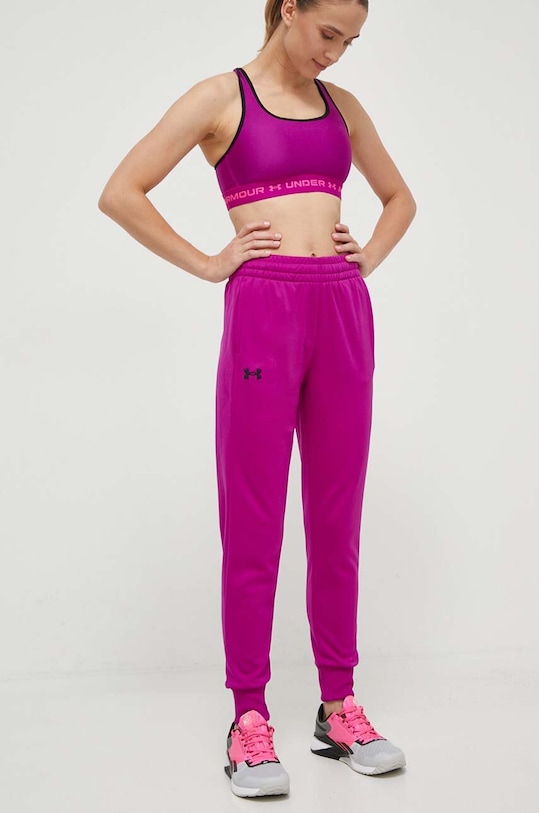 Under Armour spodnie dresowe Armour Fleece dzianina różowy 1373054