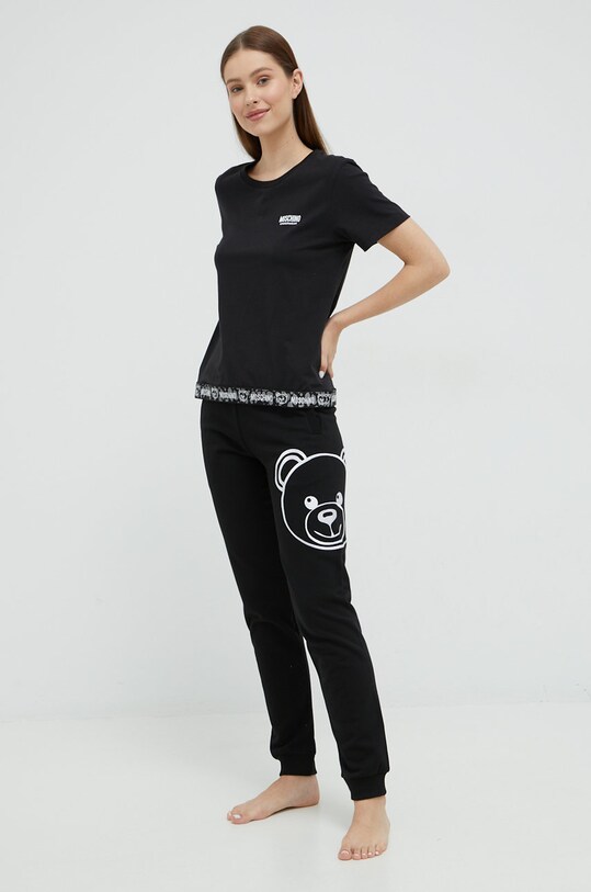 Odzież Moschino Underwear spodnie dresowe bawełniane 4302.9021.9BYY czarny