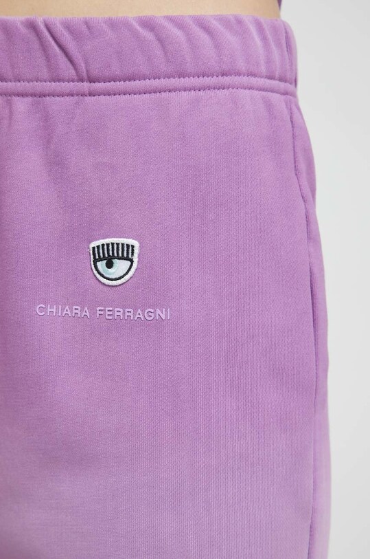 Chiara Ferragni spodnie dresowe bawełniane fioletowy 73CBAT01