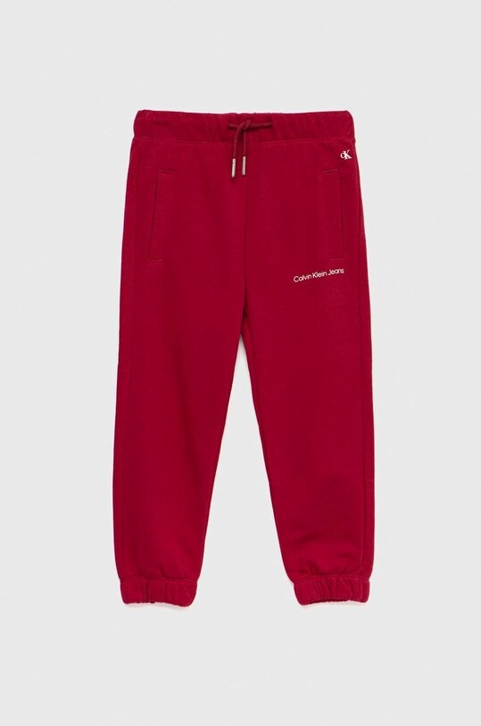 Calvin Klein Jeans pantaloni de trening pentru copii tricotaj burgundia IG0IG01509.9BYY