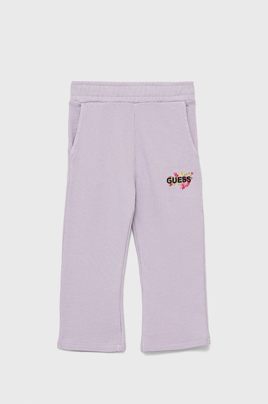 Dětské bavlněné tepláky Guess pletenina fialová K2YQ11.KA6R3