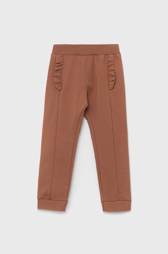 United Colors of Benetton pantaloni de trening pentru copii tricotaj maro 35Q2GF01H.P