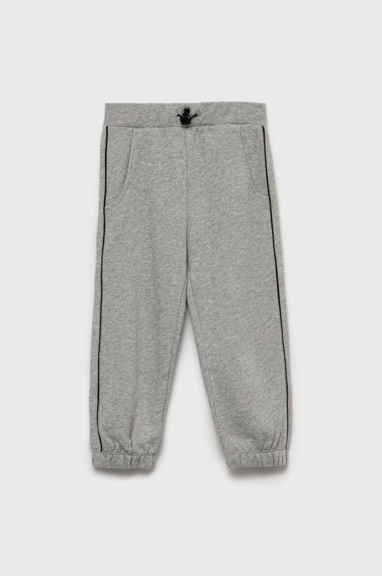 Dětské bavlněné tepláky Sisley pletenina šedá 3J68XF008.G
