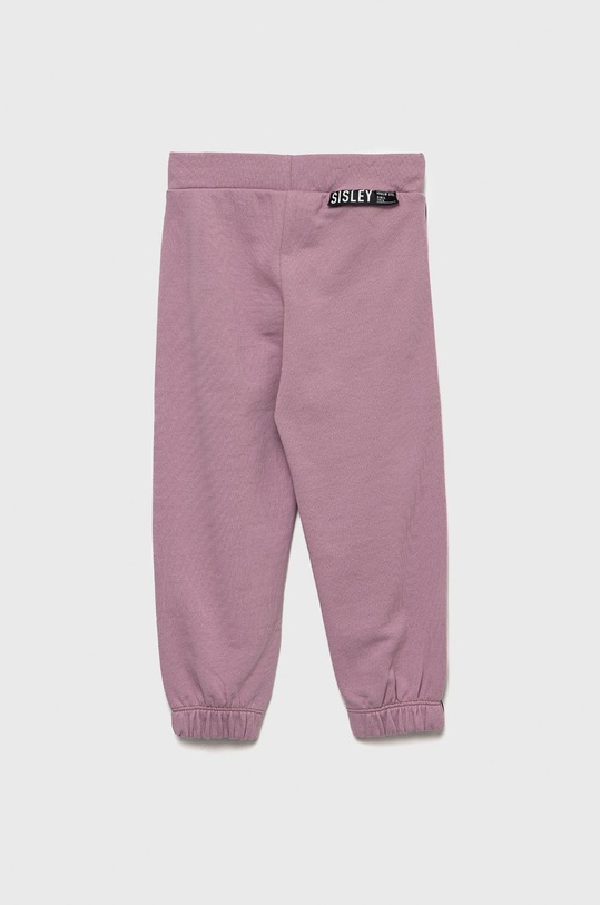 Sisley pantaloni de trening din bumbac pentru copii 3J68XF008.G roz AW22