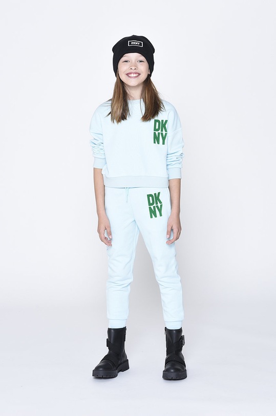 Dkny pantaloni de trening tricotaj turcoaz D34A70.156.162
