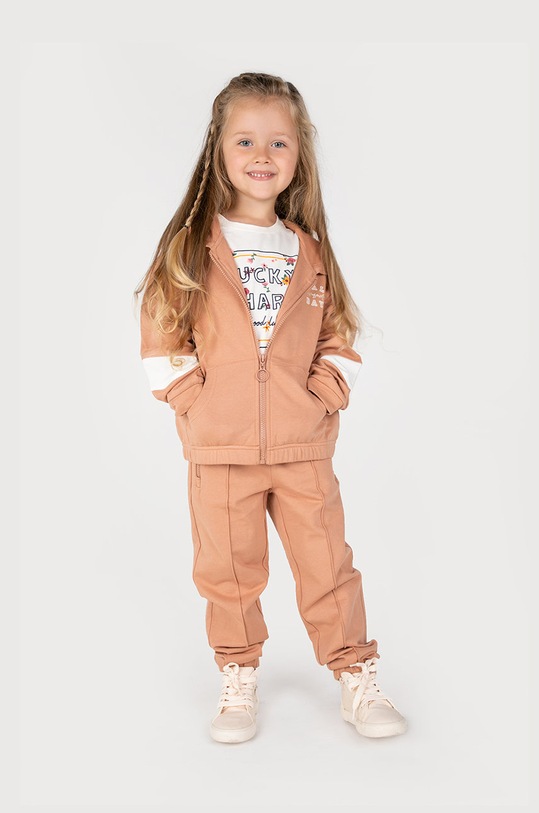 Coccodrillo pantaloni de trening din bumbac pentru copii bumbac roz ZC2120102AWK