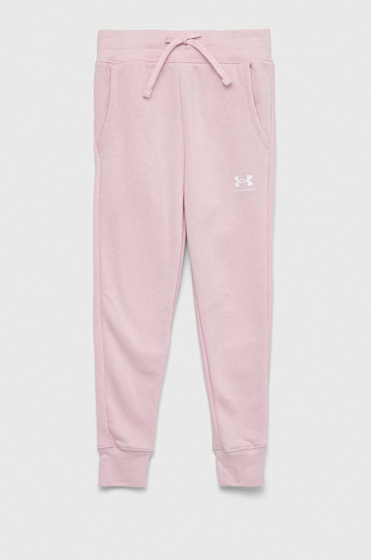 Under Armour pantaloni de trening pentru copii tricotaj roz 1373133