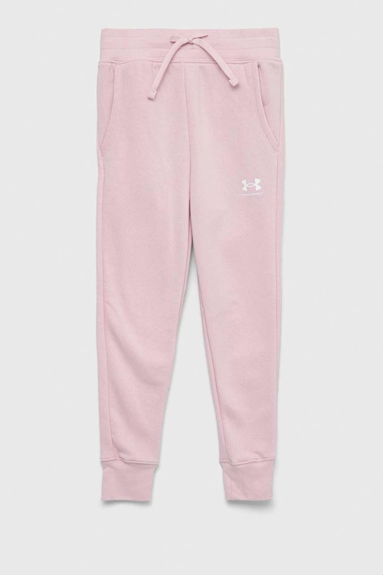 Under Armour spodnie dresowe dziecięce dzianina różowy 1373133