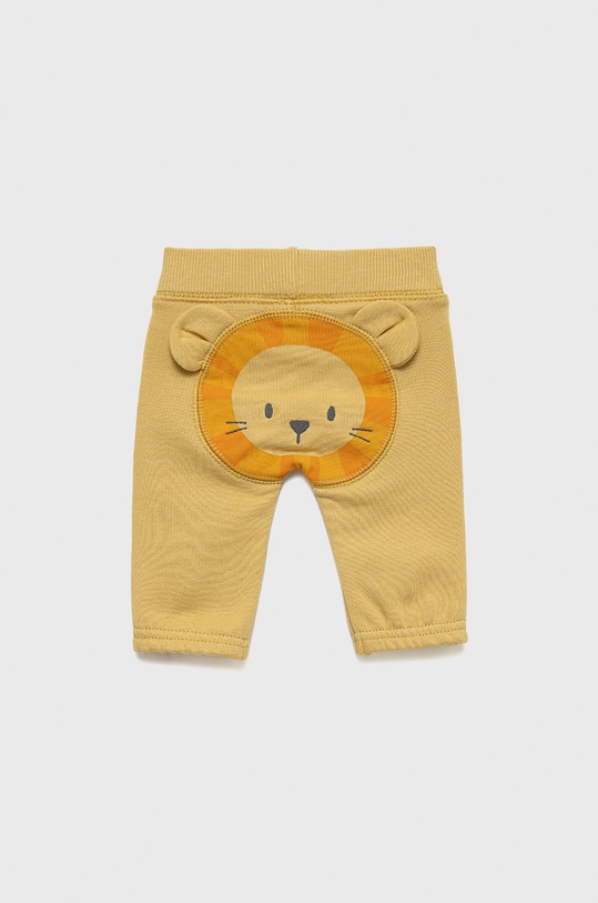 United Colors of Benetton spodnie dresowe bawełniane dziecięce 3J70AF009.W żółty AW22
