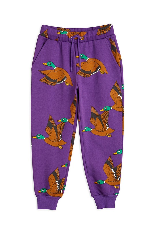 Mini Rodini spodnie dresowe dziecięce wzorzyste fioletowy 2273013845