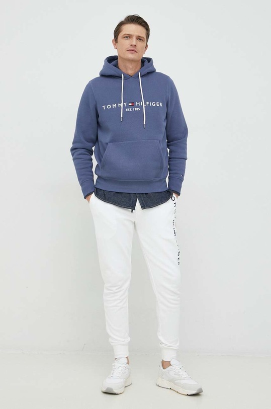Bombažen spodnji del trenirke Tommy Hilfiger MW0MW08388.9BYY bela AW22