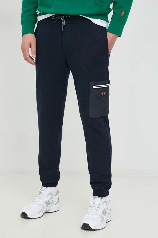 Paul&Shark spodnie dresowe bawełniane bawełna granatowy 12311884