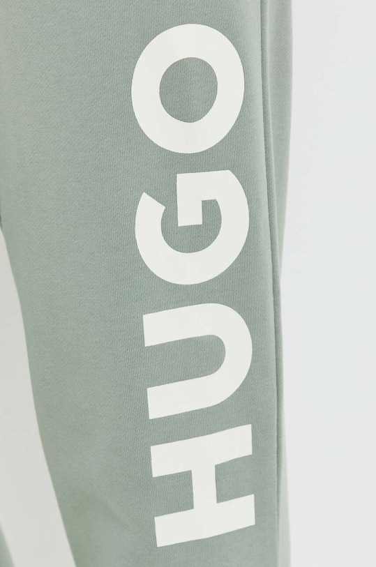 HUGO spodnie dresowe bawełniane zielony 50473211