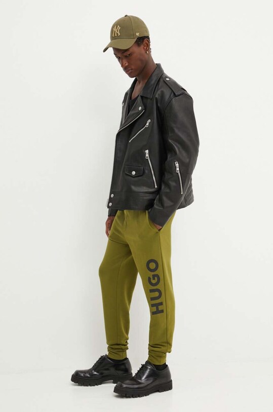 HUGO pantaloni de trening din bumbac 50473211 verde AA00