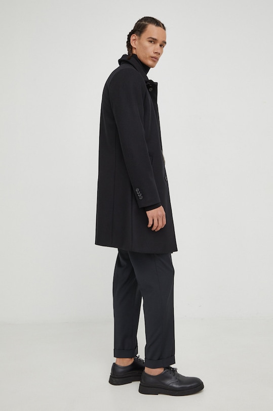 Tiger Of Sweden pantaloni din lana drept negru T67135046