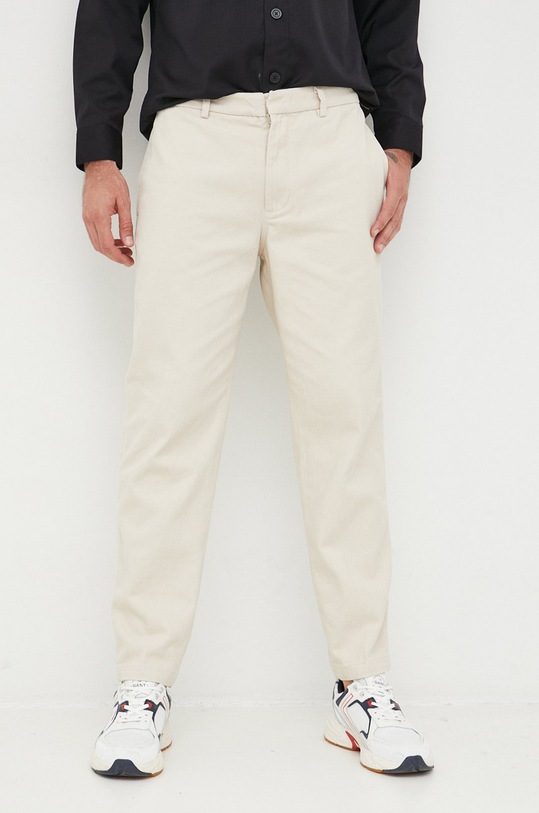 Emporio Armani spodnie bawełniane bawełna beżowy 6L1PD2.1NMLZ