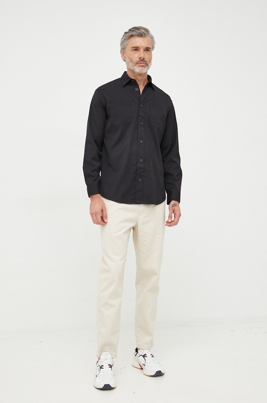 Emporio Armani spodnie bawełniane 6L1PD2.1NMLZ beżowy AW22