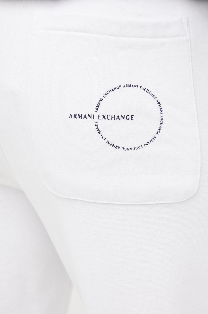 Armani Exchange pantaloni de trening alb 6LZPAC.ZJBXZ