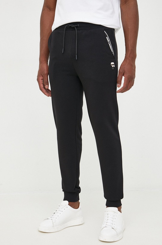Karl Lagerfeld pantaloni de trening tricotaj negru 500900.705896